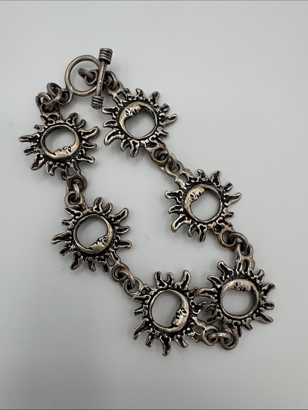 Sunburst Link Bracelet - Silver-Tone Women’s Jewelry
